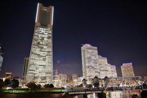 みなとみらいの夜景 横浜,みなとみらい,夜景の写真素材