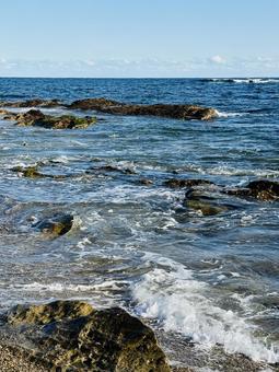磯の香り 海,太平洋,白波の写真素材