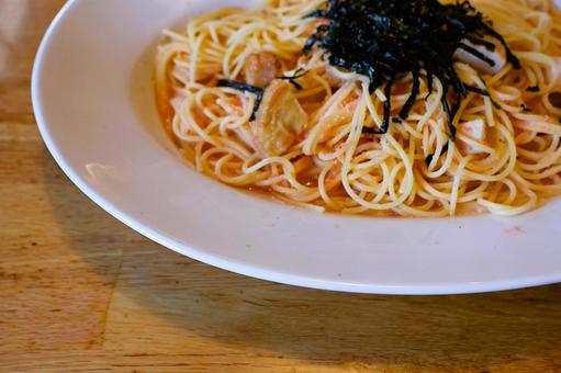 パスタ店の博多明太子スパゲッティ パスタ店の博多明太子スパゲッティ パスタ,スパゲッティ,博多明太子の写真素材