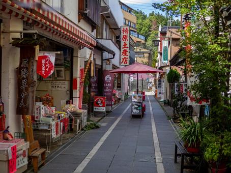 別所温泉の町並み 温泉街,別所温泉,町並みの写真素材