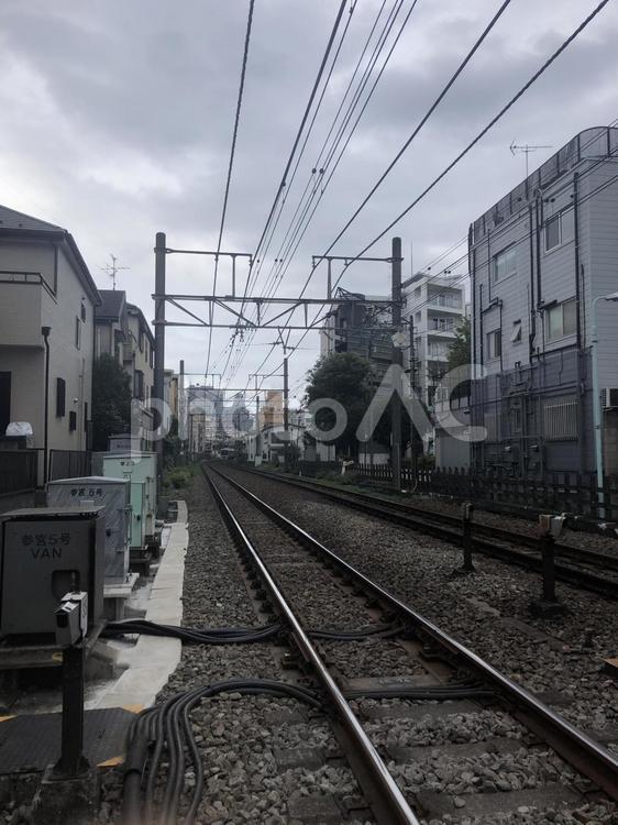踏切のある風景 鉄道,列車,交通機関の写真素材