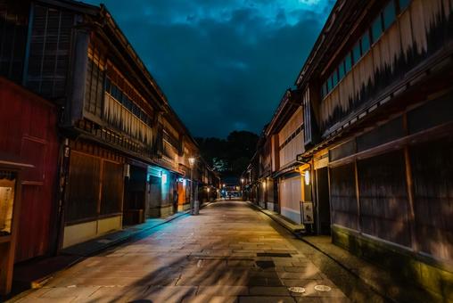 【石川】夜のひがし茶屋街 【石川】夜のひがし茶屋街 ひがし茶屋街,石川,金沢の写真素材