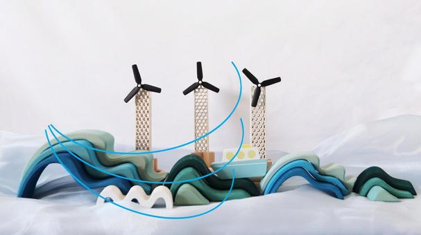 風のエネルギーのイメージ 風のエネルギーのイメージ 洋上風力発電,オフショア風力発電,発電所の写真素材