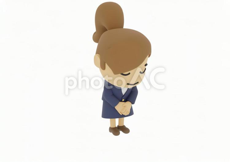 頭を下げてお辞儀する若い女性のOL 学生,高校生,中学生の写真素材