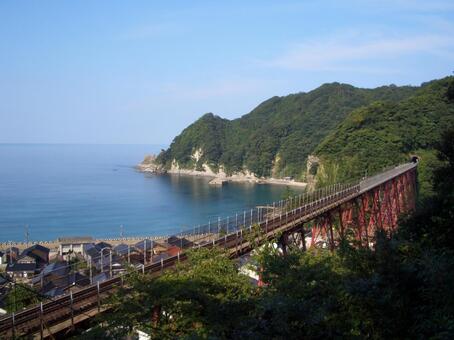 餘部鉄橋 トラス橋,鉄道風景,スポットの写真素材