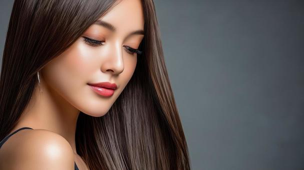ロングストレートの女性 ロングストレートの女性の写真
