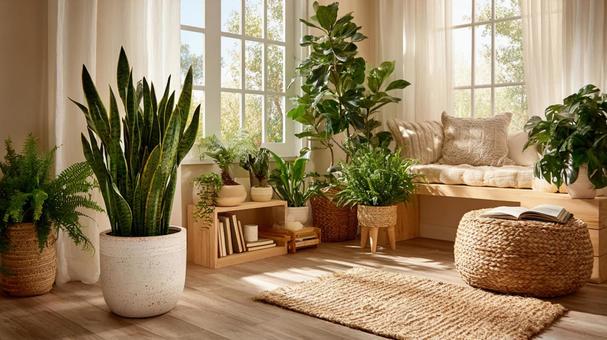 清潔感あふれるリラックスリビングの写真