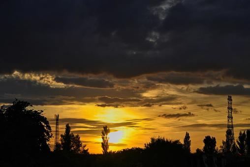夕焼け 2025/8/18 夕焼け 2025/8/18 夕焼け,夕暮れ,夕方の写真素材