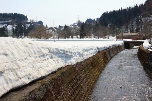 Melting snow running water, JPG Melting snow running water, JPG