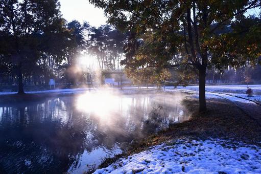 田舎の雪景色 田舎の雪景色の写真