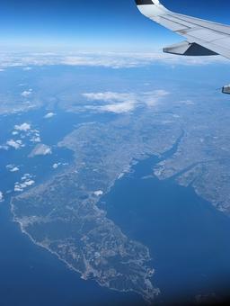 空から見た知多半島 空から見た知多半島 知多半島,中部国際空港,セントレアの写真素材