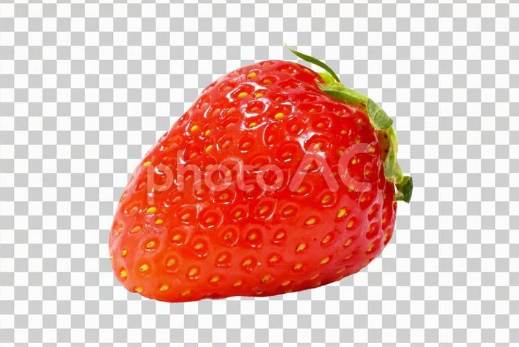 【PSD切り抜き】一粒の完熟イチゴ 苺,果物,フルーツの写真素材