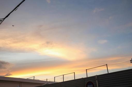 Photo, roof, evening scenery, sin empty, 