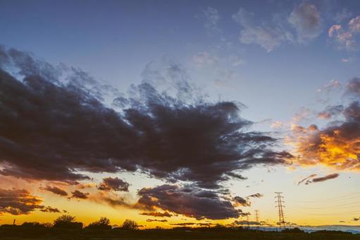 日の出前の写真