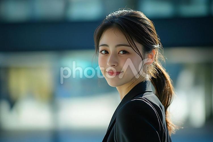 振り返るビジネスウーマン ビジネス,女性,人物の写真素材