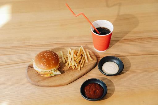 Photo, hamburger, bread, meal, 
