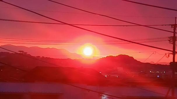 夕日　沈む　　の写真