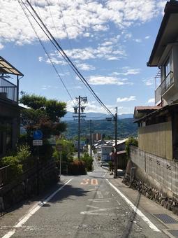 夏休み 夏休み,田舎,通学路の写真素材
