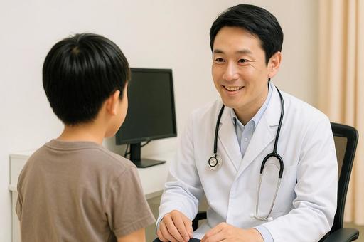 小児科での問診のシーン 小児科での問診のシーンの写真