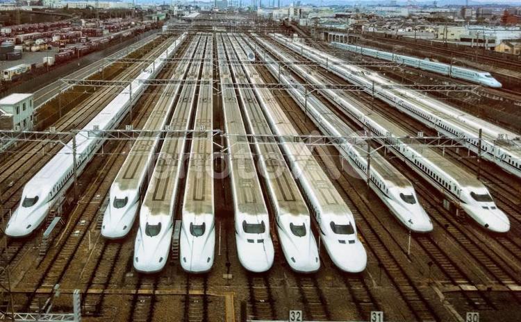 新幹線（車両基地） 新幹線,車両基地,jr東海道・山陽新幹線の写真素材