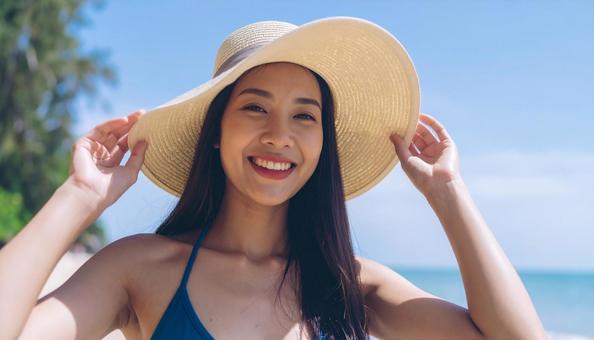 若い女性のリゾートイメージ  若い女性のリゾートイメージの写真