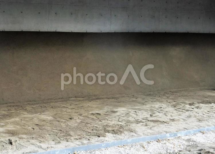弓道場の工事現場　的場製作 弓道場,的場,土固めの写真素材
