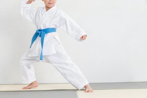 空手をする子ども 空手をする子どもの写真