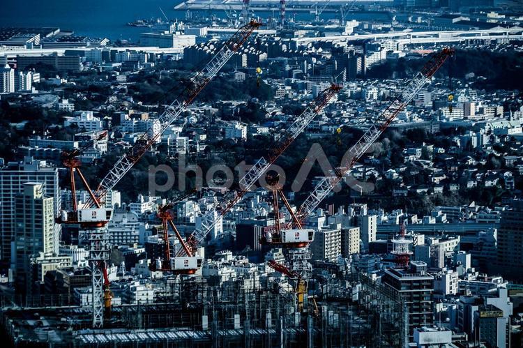 横浜ランドマークタワーから見える街並み 横浜,街並み,横浜市の写真素材