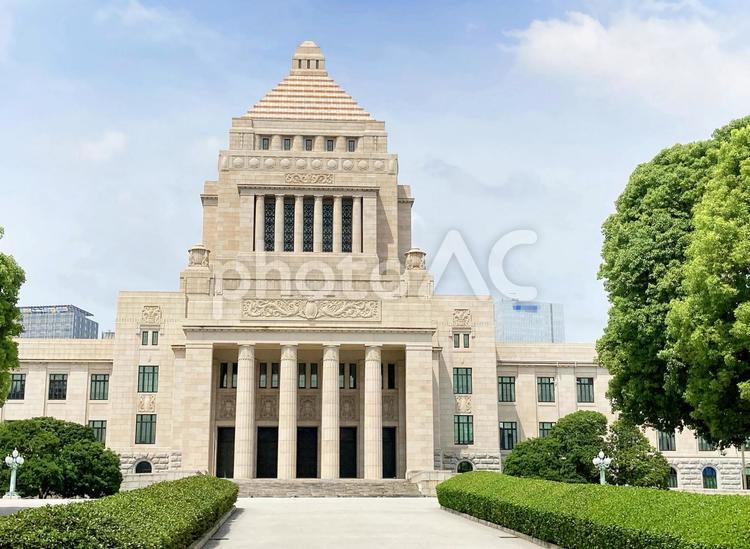 東京風景・国会議事堂 国会議事堂,千代田区,永田町の写真素材