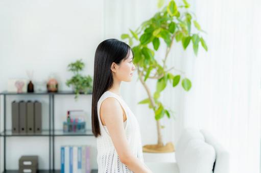 美容 ヘアスタイル,長髪,若いの写真素材