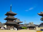 青空と岡山西大寺 三重塔 西大寺,三重塔,寺社仏閣の写真素材