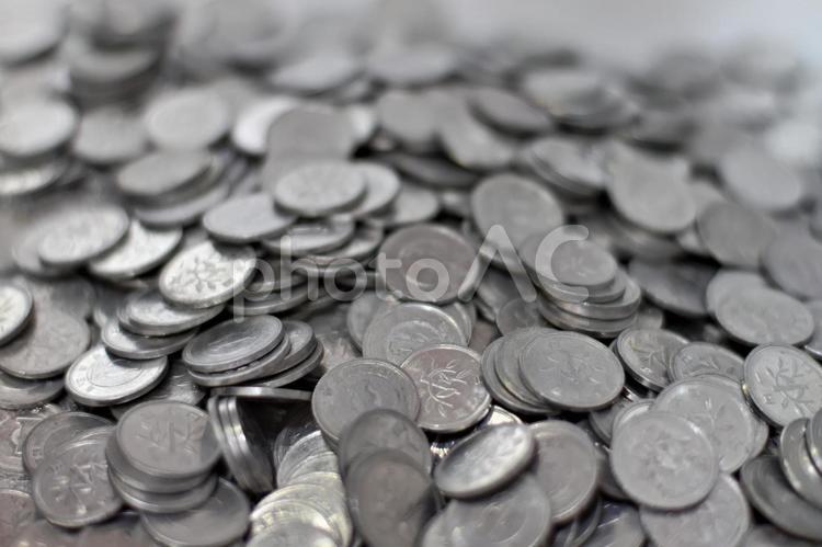 たくさんの一円玉 一円玉,硬貨,お金の写真素材