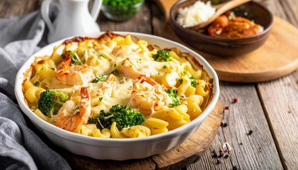 美味しいチーズがかかった熱々のグラタン 美味しいチーズがかかった熱々のグラタンの写真