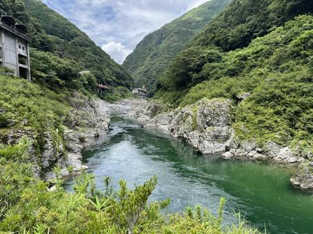 大歩危 徳島県,三好市,吉野川の写真素材