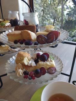 アフタヌーンティー アフタヌーンティー,ケーキ,洋菓子の写真素材