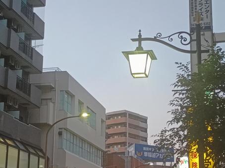 街の街灯 街の街灯 街灯,街並み,明かりの写真素材