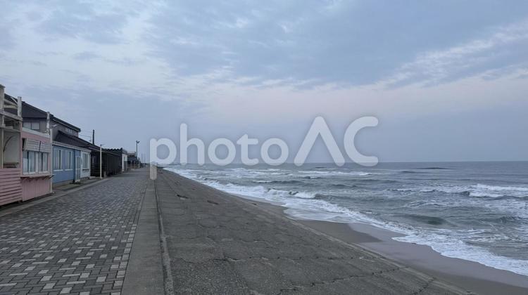 海の家と海 海岸,眺め,砂浜の写真素材