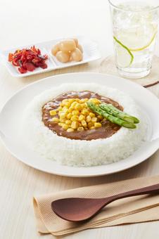 カレーライス(アスパラガスとコーン) カレーライス(アスパラガスとコーン) カレーライス,カレー,アスパラガスの写真素材