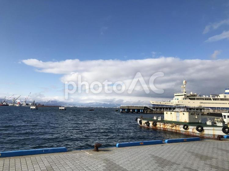 漁港　函館 海,港,北海道の写真素材
