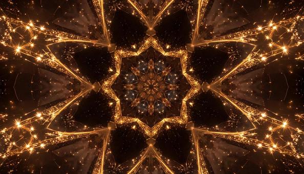 黄金の花火模様の写真