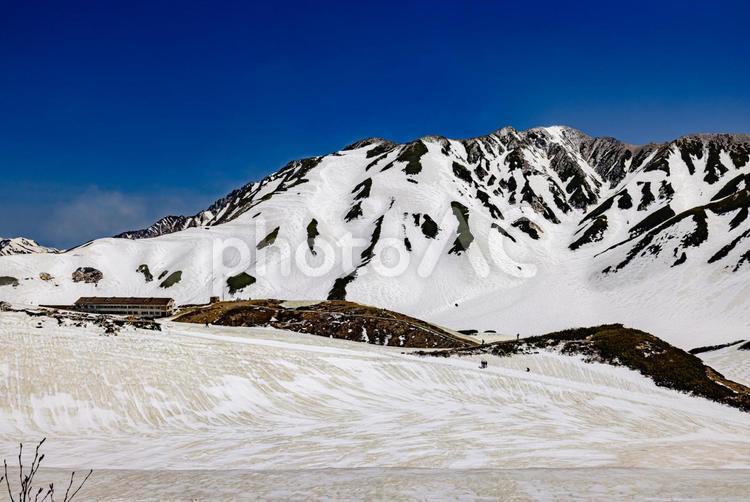 富山県　雪が残る室堂から望む風景 立山,雪山,冬の写真素材