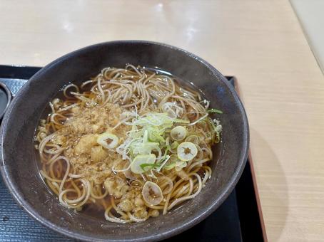 たぬきそばのネギ入り たぬきそば,日本そば,そばの写真素材