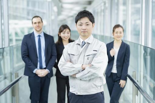 Business team men and women in work clothes and suits Business team men and women in work clothes and suits
