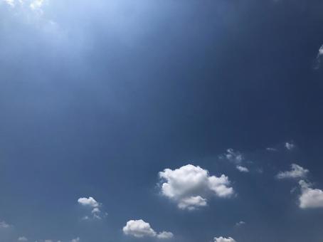 Clouds and sky 2, vacía, cielo azul, verde, JPG