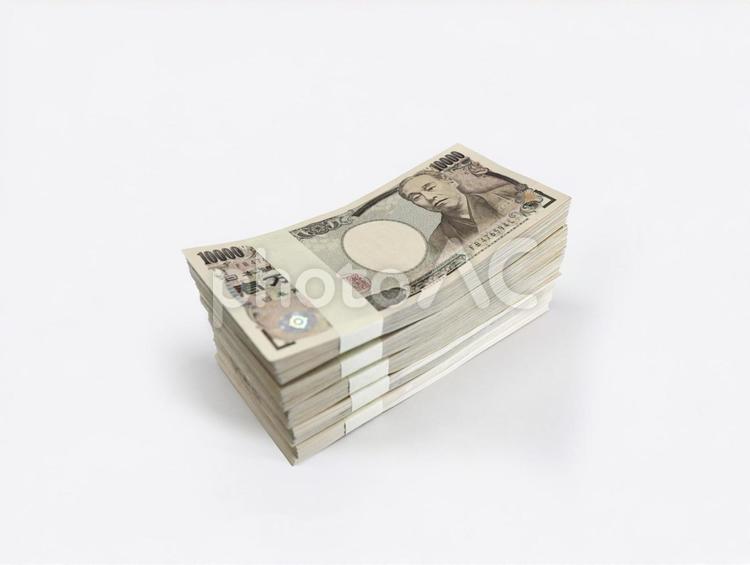 上から見た一万円札の札束 一万円,札束,お札の写真素材