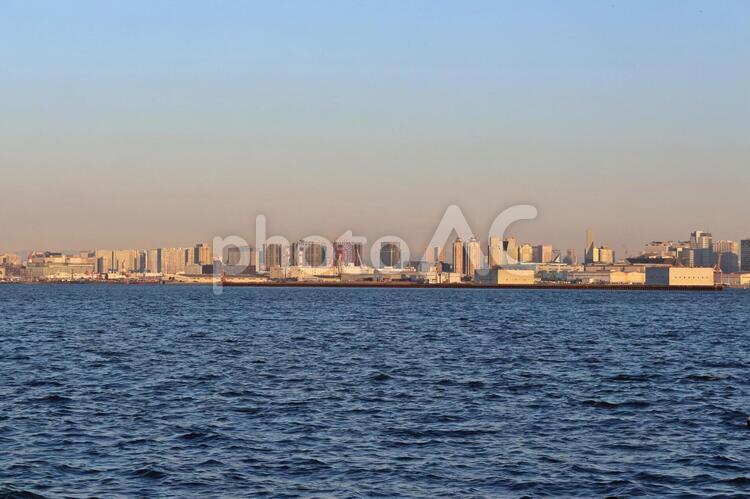 若洲海浜公園から見たお台場 東京湾,湾,湾岸の写真素材