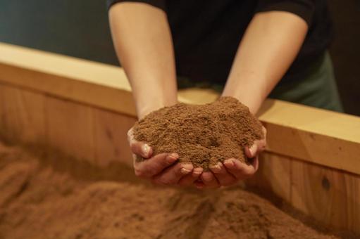 米糠酵素風呂 米糠酵素風呂,米ぬか,酵素風呂の写真素材