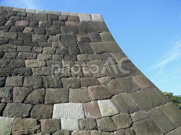 江戸城汐見坂脇の石垣 江戸城の写真素材