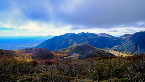 大船山から見た九重の風景 九重,景色,秋の写真素材