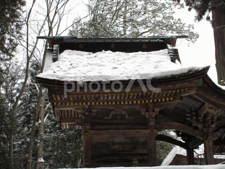長野県-若一王子神社-本殿-側面 若一王子神社,神社,神仏習合の写真素材